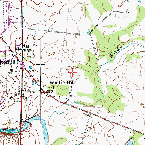 Topographic Map of Wade Cemetery, TN