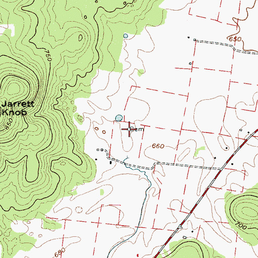 Topographic Map of Wade Cemetery, TN