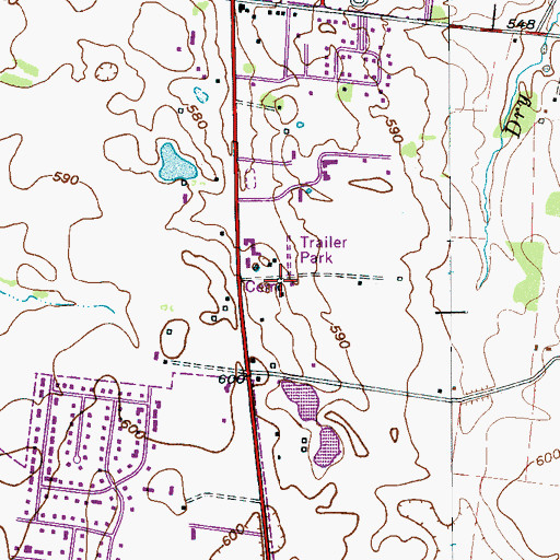 Topographic Map of Watkins Cemetery, TN