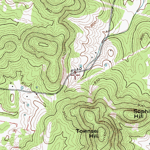 Topographic Map of Watson-Vaughn Cemetery, TN