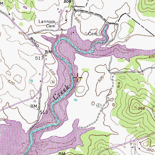 Topographic Map of Welch Cemetery, TN
