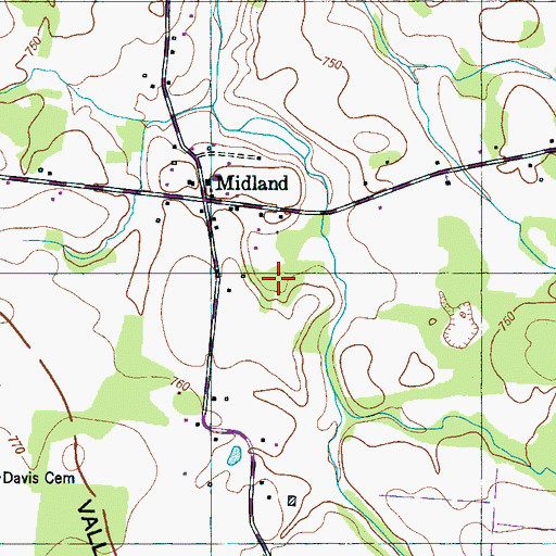 Topographic Map of Williams-McLain Cemetery, TN