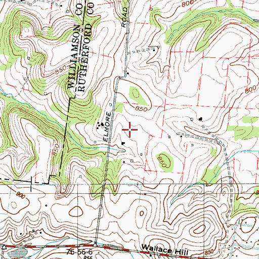 Topographic Map of Wilson Cemetery, TN