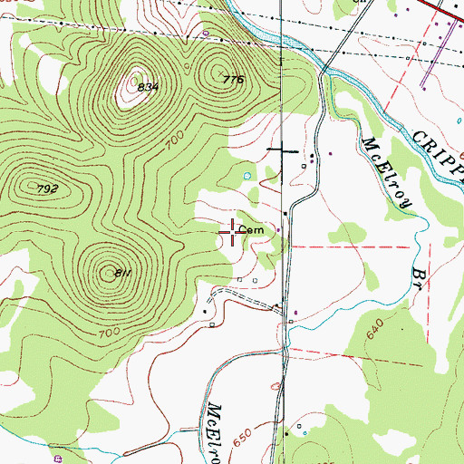 Topographic Map of Wilson Cemetery, TN