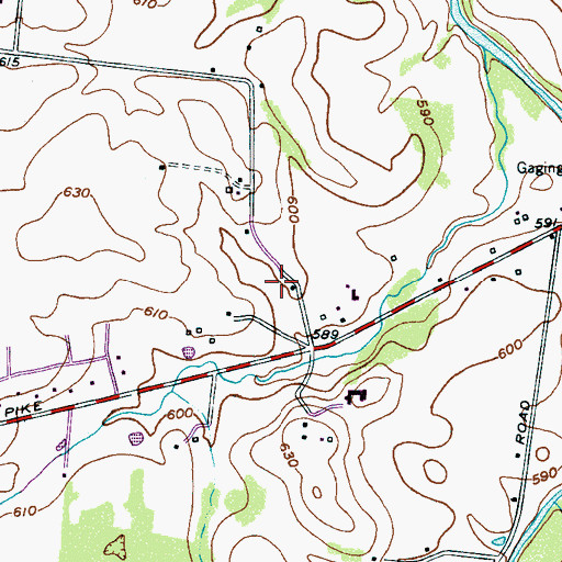 Topographic Map of Witherspoon Cemetery, TN