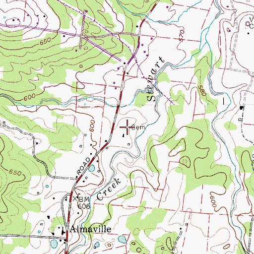 Topographic Map of Wood Cemetery, TN