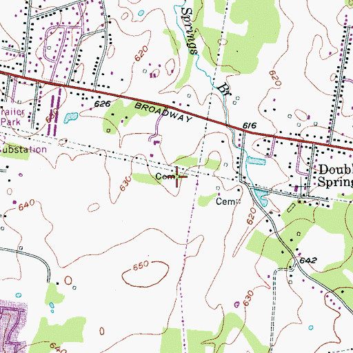 Topographic Map of Works Cemetery, TN