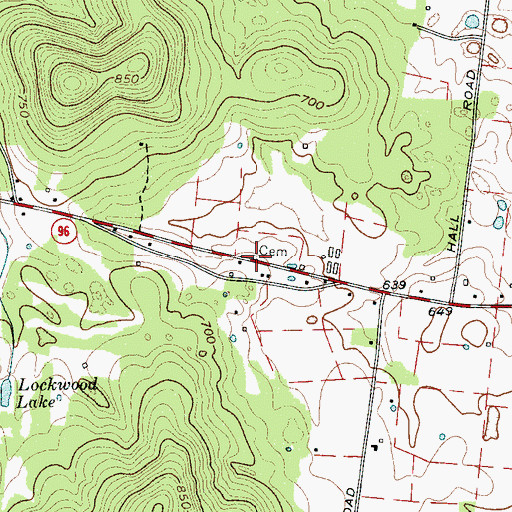 Topographic Map of Wray-Covington Cemetery, TN