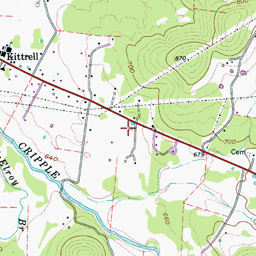 Topographic Map of Youree Cemetery, TN
