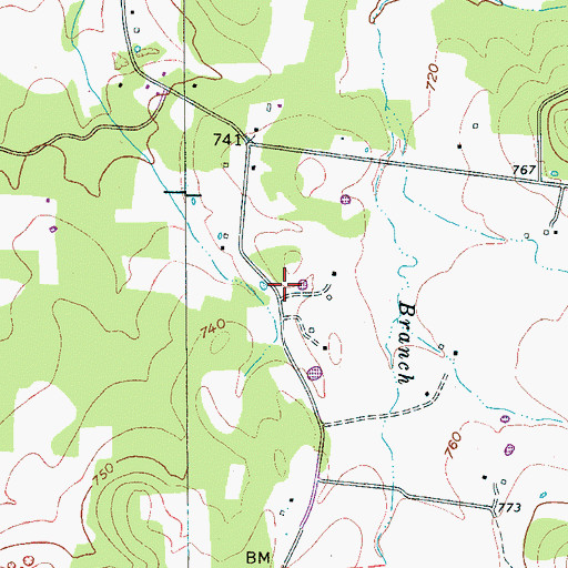 Topographic Map of Youree Cemetery, TN