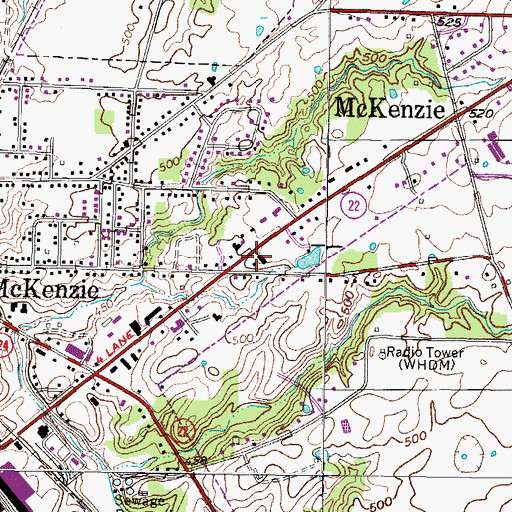 Topographic Map of McKenzie Church of Christ, TN