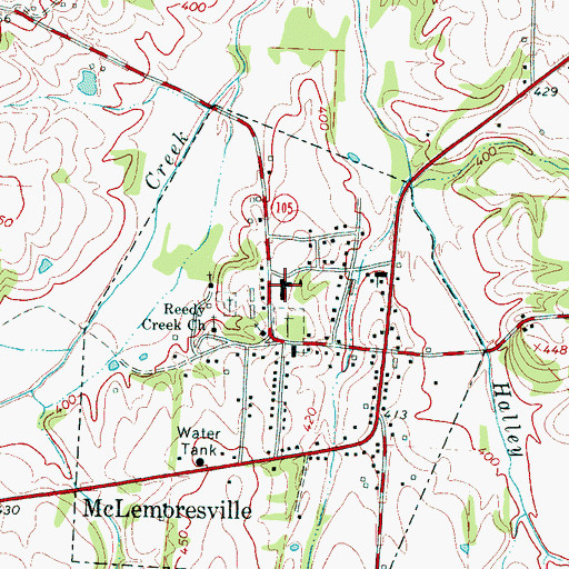 Topographic Map of McLemoresville Collegiate Institute (historical), TN