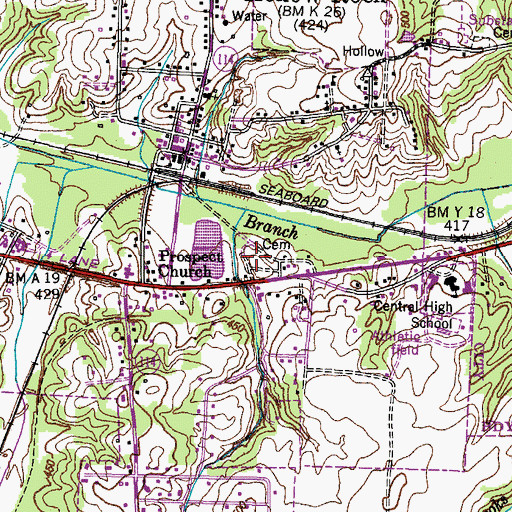 Topographic Map of Prospect Cemetery, TN