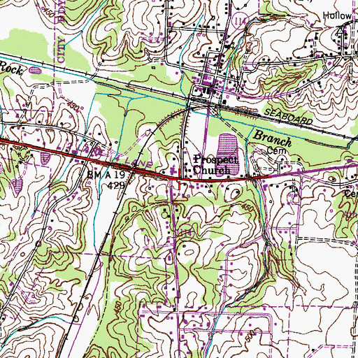 Topographic Map of Sandy Bridge (historical), TN