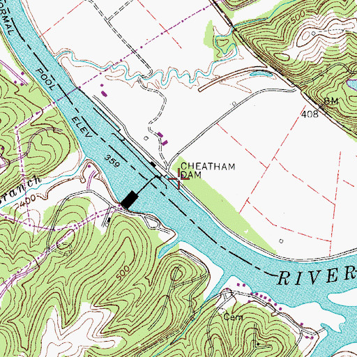 Topographic Map of Stones Landing, TN