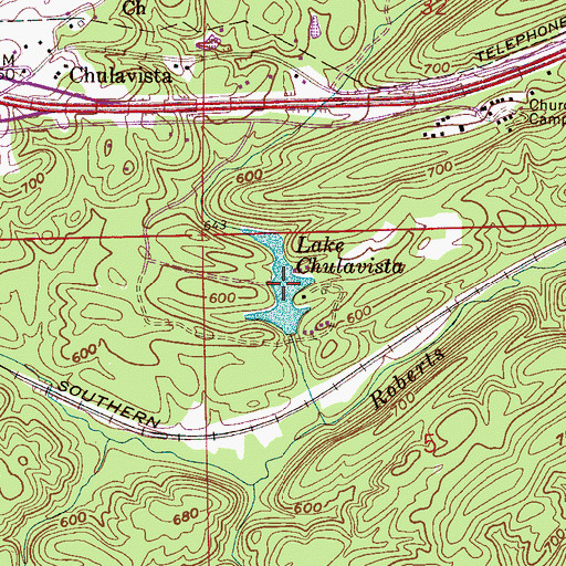 Topographic Map of Lake Chulavista, AL