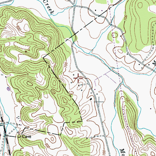 Topographic Map of Garron Cemetery, TN