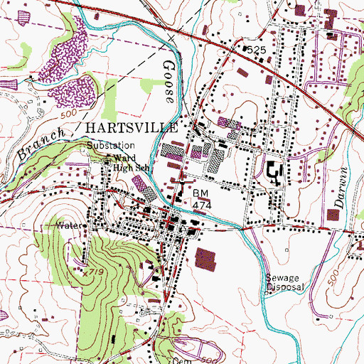 Topographic Map of Church of the First Born, TN