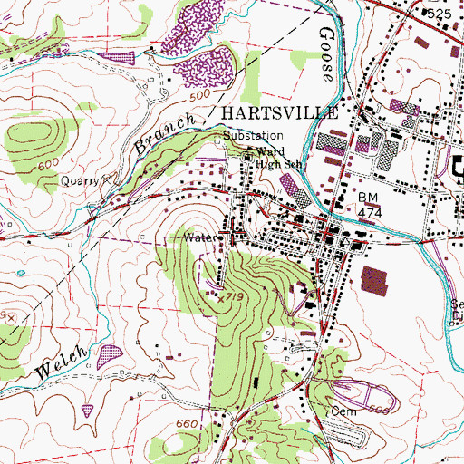 Topographic Map of Morrison Street Church of Christ, TN