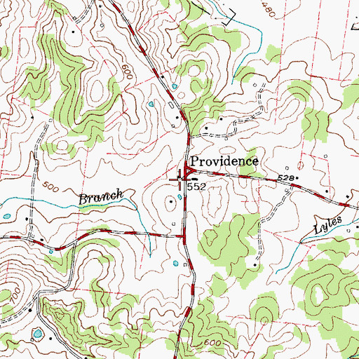 Topographic Map of Providence Presbyterian Church, TN