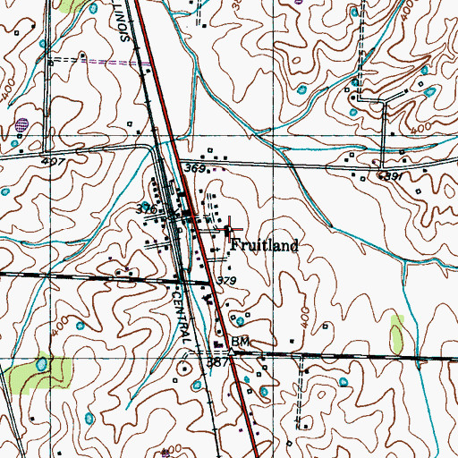 Topographic Map of Fruitland School, TN