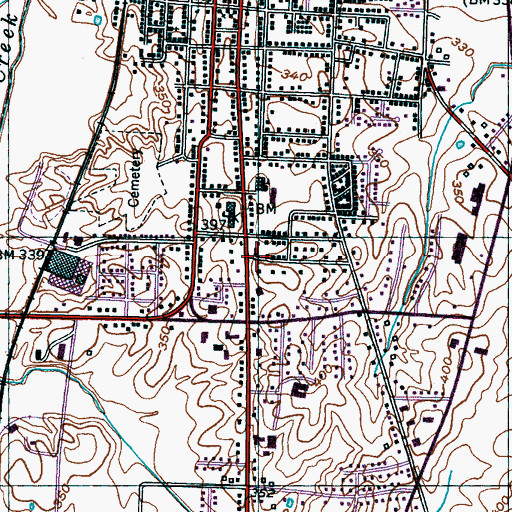 Topographic Map of Immanuel Baptist Church, TN