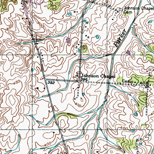 Topographic Map of Johnsons School (historical), TN