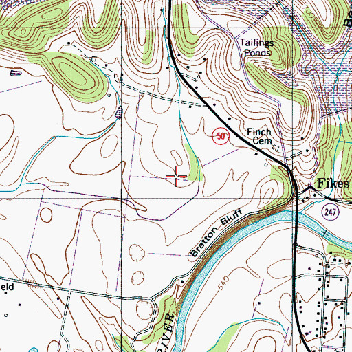 Topographic Map of Alderson Cemetery, TN