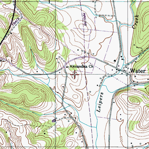 Topographic Map of Alexandria Cemetery, TN