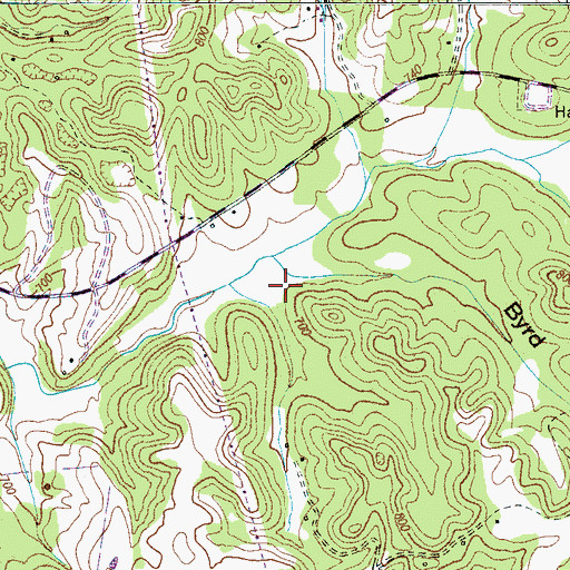 Topographic Map of Ashton Cemetery, TN