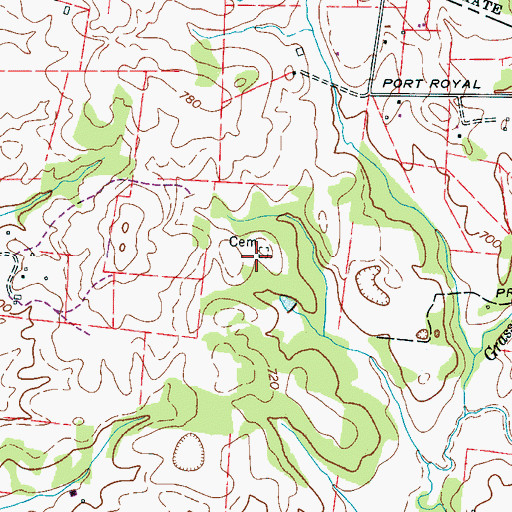 Topographic Map of Bailey Cemetery, TN