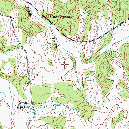 Topographic Map of Baty Cemetery, TN