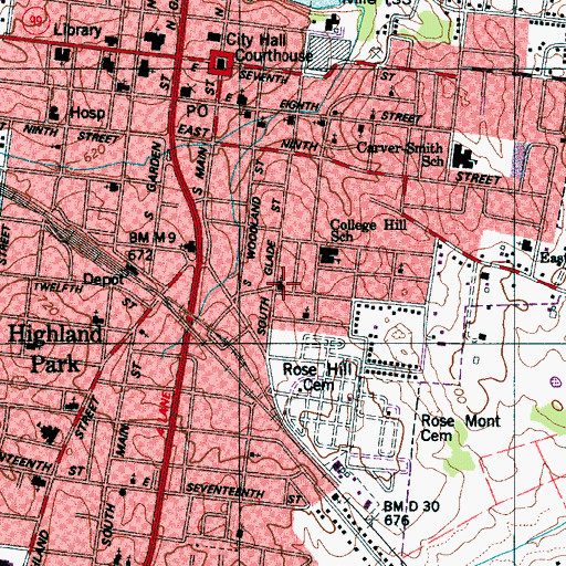 Topographic Map of Bethel African Methodist Episcopal Church, TN