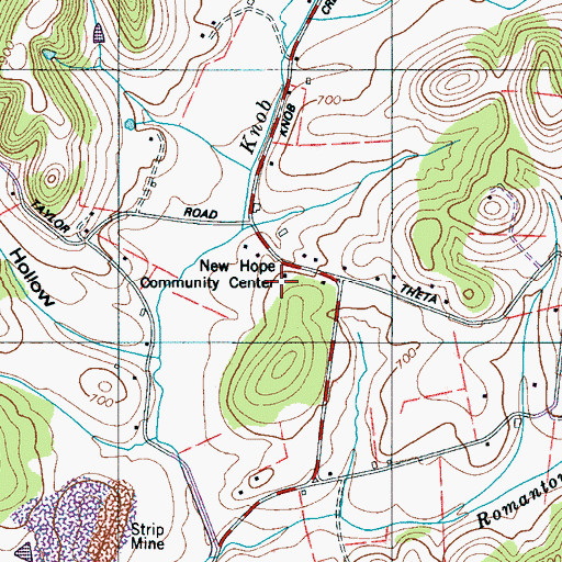 Topographic Map of Brown Cemetery, TN
