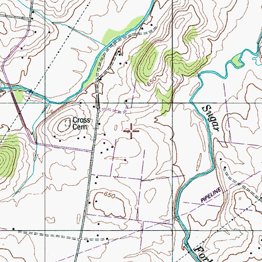 Topographic Map of Bruce Cemetery, TN