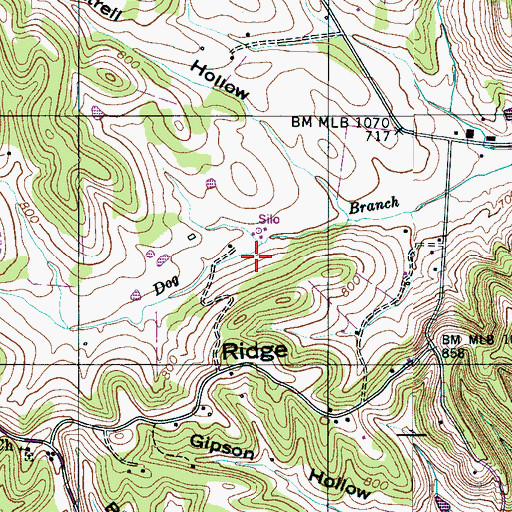 Topographic Map of Buckner Cemetery, TN