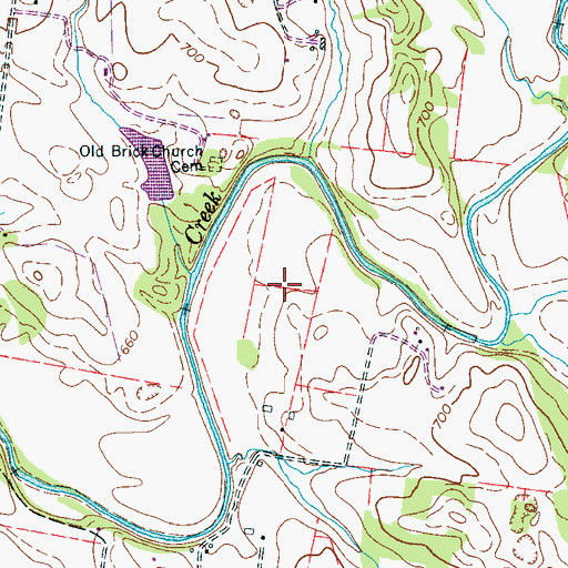 Topographic Map of Bunch Cemetery, TN