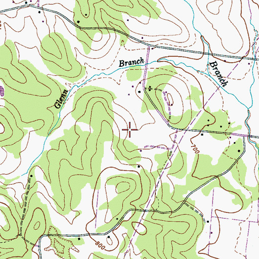 Topographic Map of Burney Cemetery, TN
