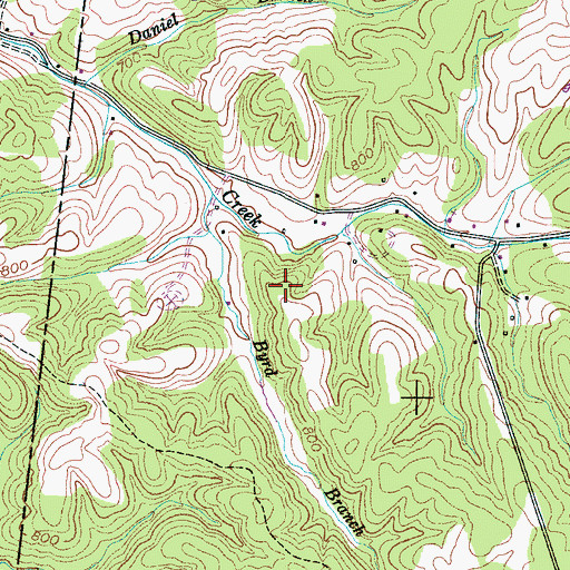 Topographic Map of Byrd Cemetery, TN