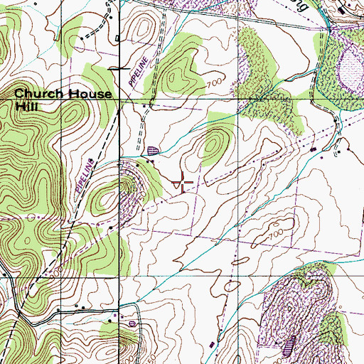 Topographic Map of Cecil Cemetery, TN