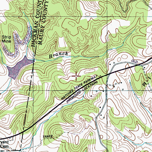 Topographic Map of Charter Cemetery, TN