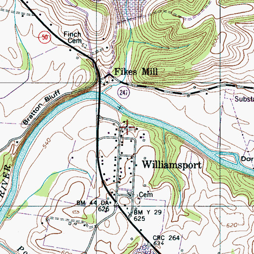 Topographic Map of Claiborne Chapel African Methodist Episcopal Church, TN