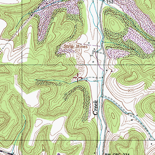 Topographic Map of Coffey Cemetery, TN