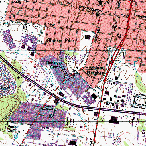 Topographic Map of Dooley (historical), TN