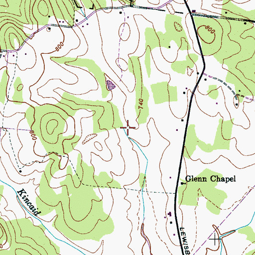 Topographic Map of Dowd Cemetery, TN
