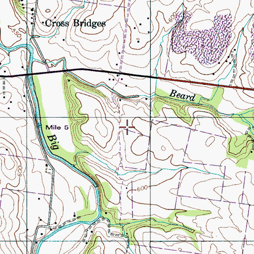 Topographic Map of English Cemetery, TN