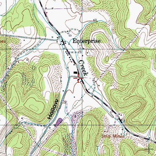 Topographic Map of Enterprise United Methodist Church, TN