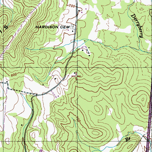 Topographic Map of Farrar Cemetery, TN