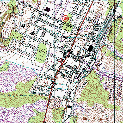 Topographic Map of First Baptist Church of Mount Pleasant, TN