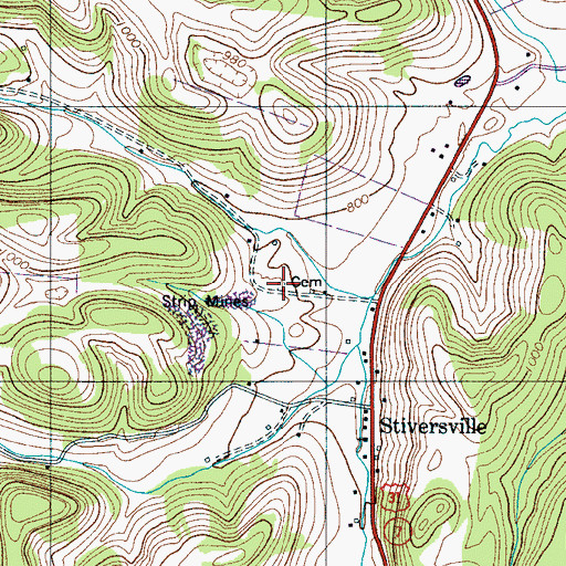 Topographic Map of Foster Cemetery, TN